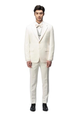 White Flat Collar with Grey Vest Suit