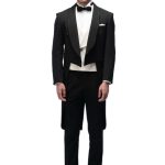 Black Shawl Collar Tailcoat with White Waistcoat