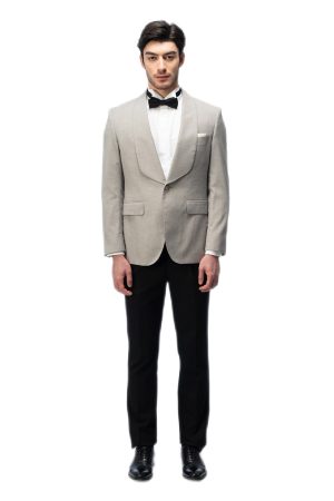 Grey Shawl Collar Suit
