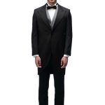 Black Closure Collar Tailcoat with Grey Waistcoat