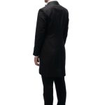 Black Closure Collar Tailcoat with Grey Waistcoat