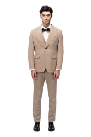 Brown Flat Collar Suit