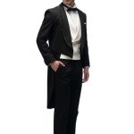 Black Shawl Collar Tailcoat with White Waistcoat