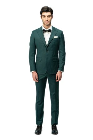 Forest Green Closure Collar Suit