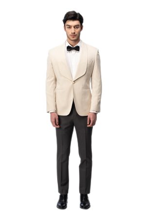 Creamy Shawl Collar Suit