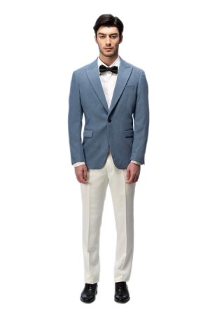 Special Blue Closure Collar Suit