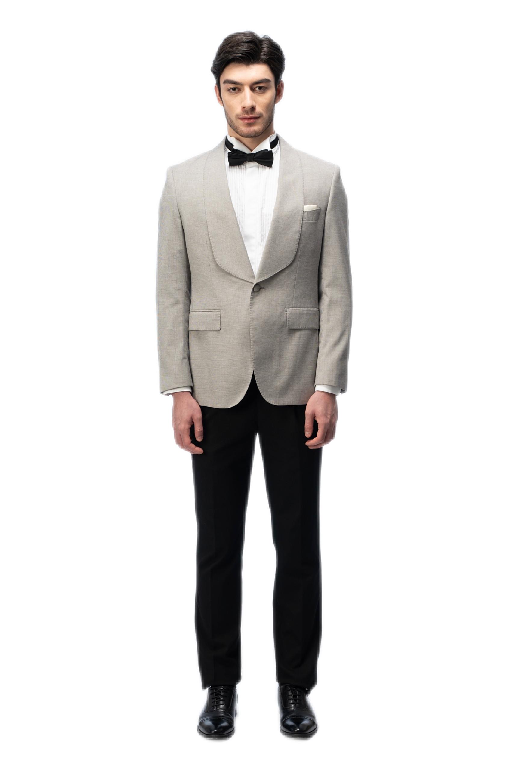 Grey Shawl Collar Suit