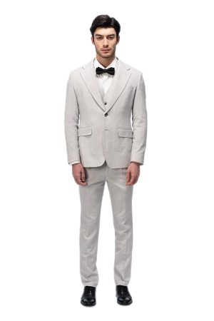 Light Grey Flat Collar Suit