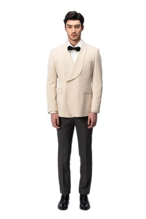 Creamy Shawl Collar Suit