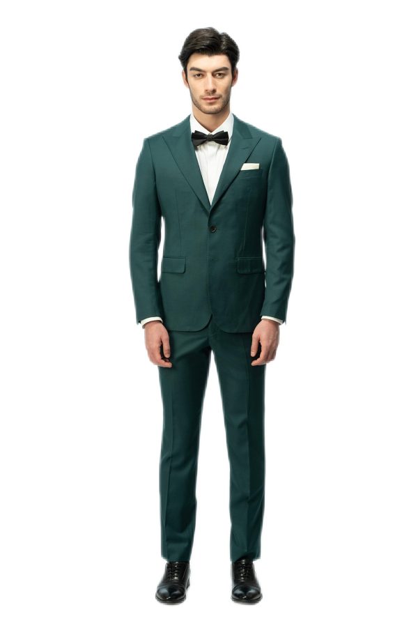 Forest Green Closure Collar Suit