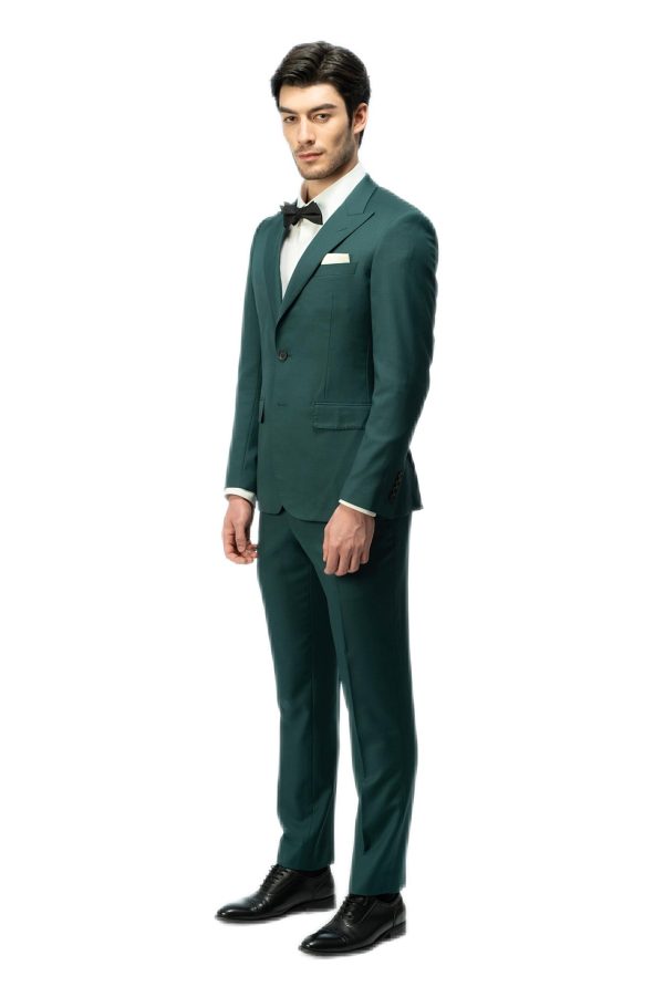 Forest Green Closure Collar Suit