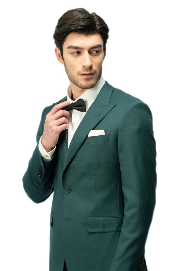Forest Green Closure Collar Suit