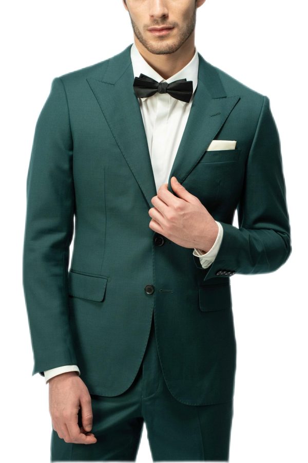 Forest Green Closure Collar Suit