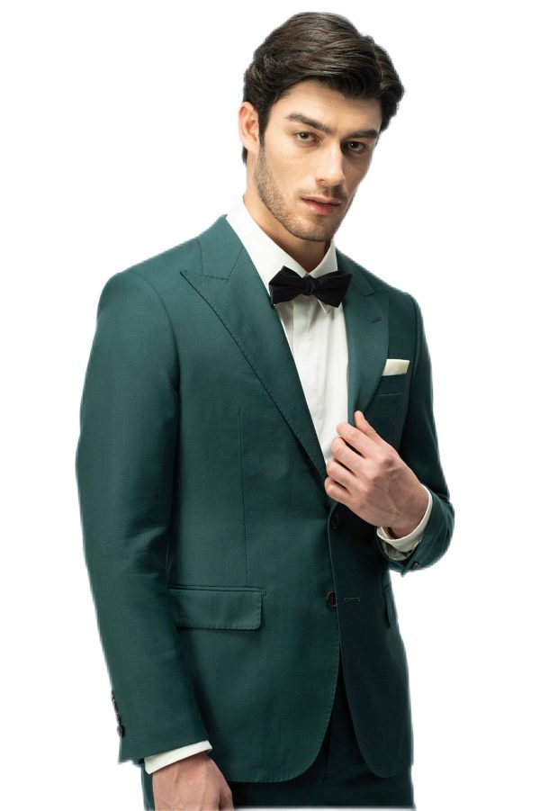 Forest Green Closure Collar Suit