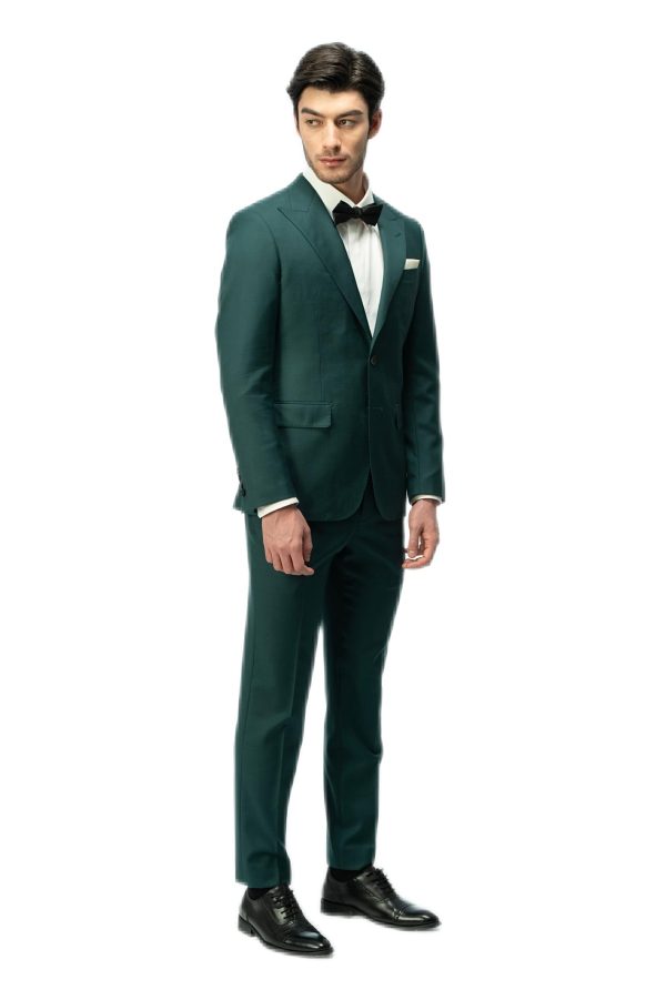 Forest Green Closure Collar Suit