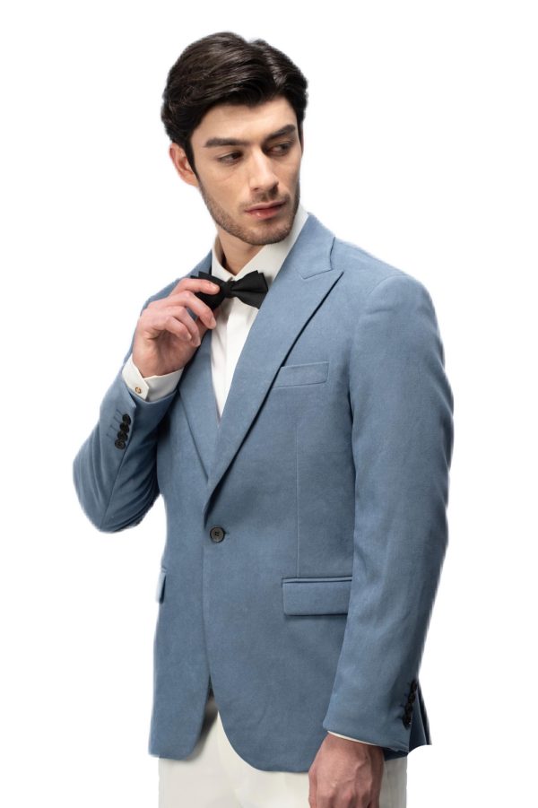 Special Blue Closure Collar Suit
