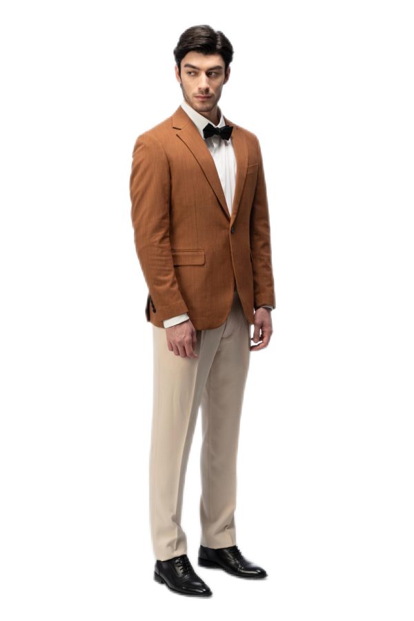 Special Brown Flat Collar Suit