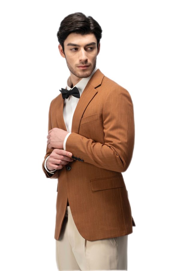 Special Brown Flat Collar Suit
