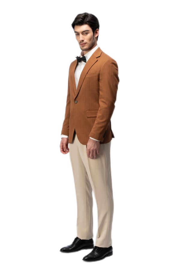 Special Brown Flat Collar Suit