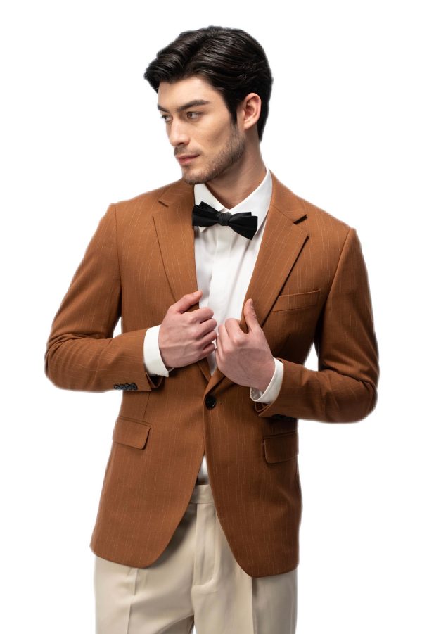 Special Brown Flat Collar Suit