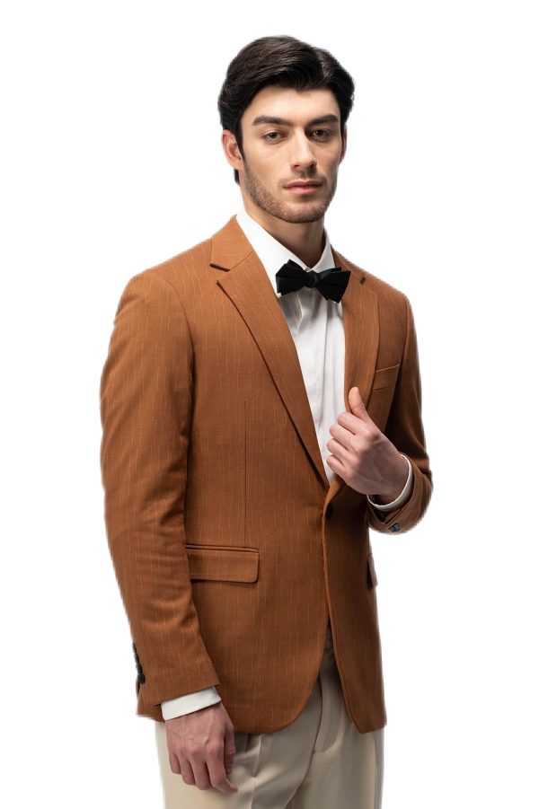 Special Brown Flat Collar Suit
