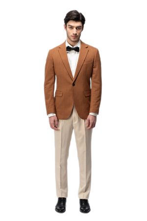 Special Brown Flat Collar Suit