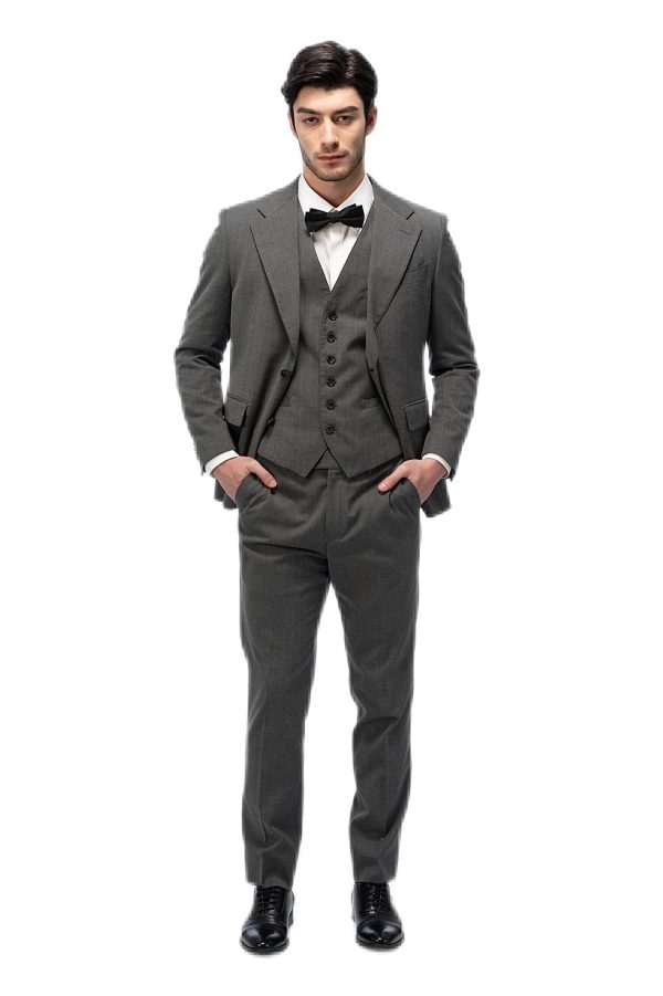 Dark Grey Flat Collar Suit