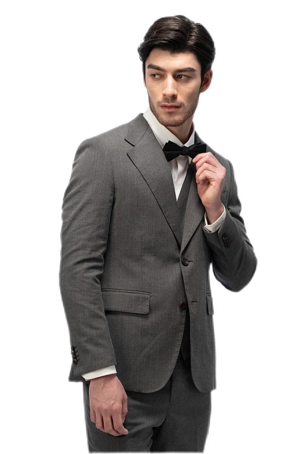 Dark Grey Flat Collar Suit