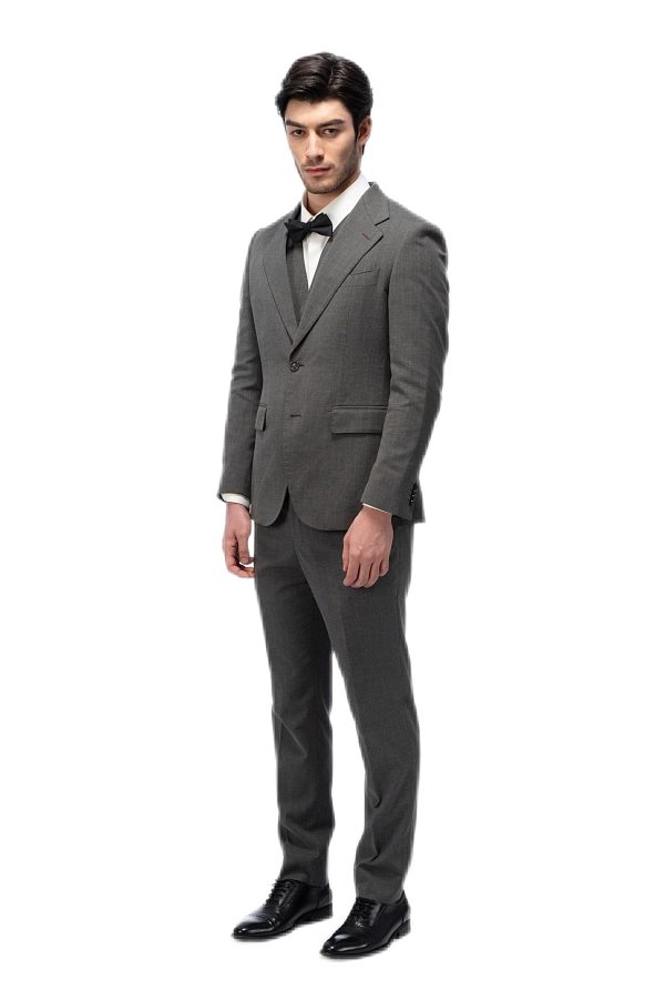 Dark Grey Flat Collar Suit