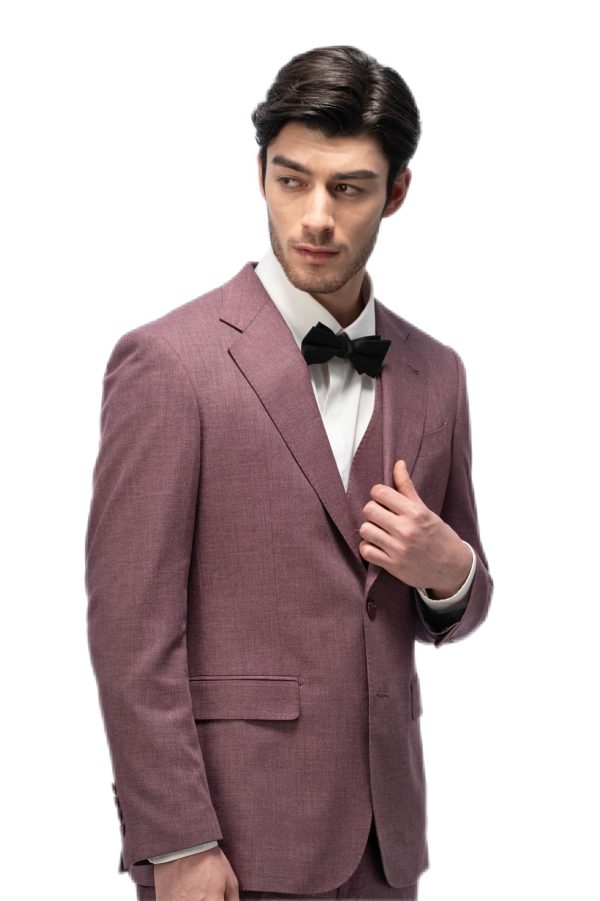 Mauve Brown Flat Collar Suit