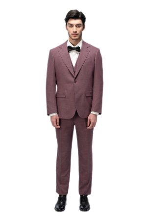 Mauve Brown Flat Collar Suit