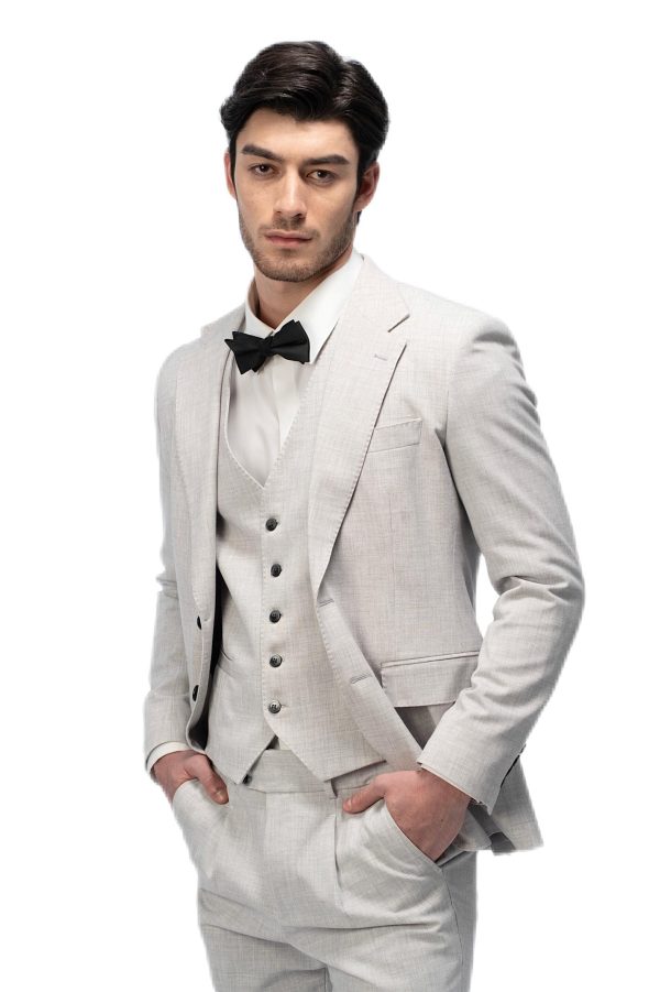 Light Grey Flat Collar Suit