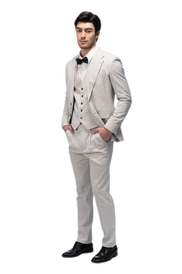 Light Grey Flat Collar Suit