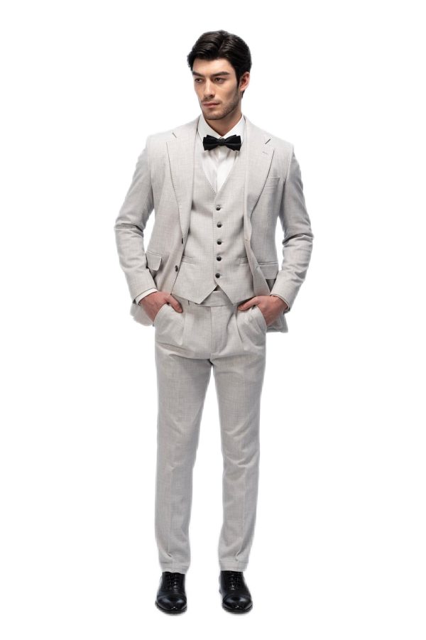 Light Grey Flat Collar Suit