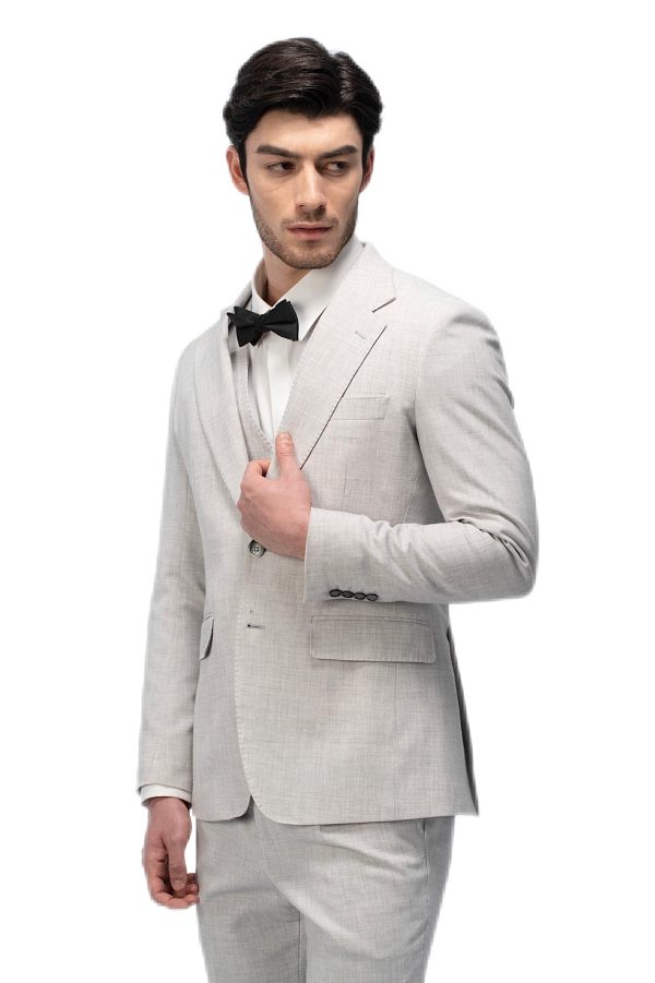 Light Grey Flat Collar Suit