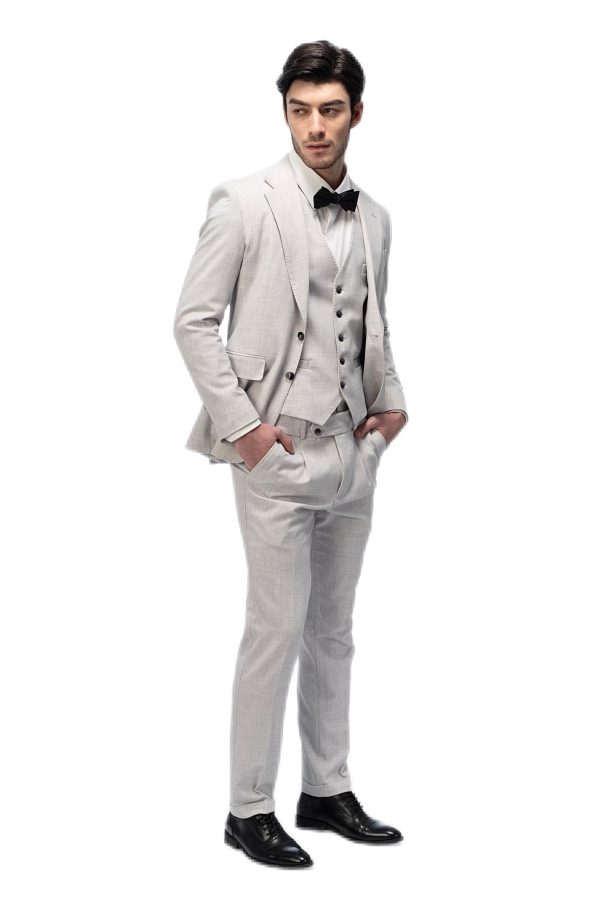 Light Grey Flat Collar Suit