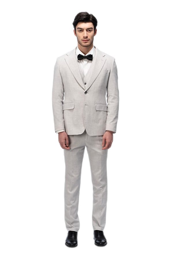 Light Grey Flat Collar Suit