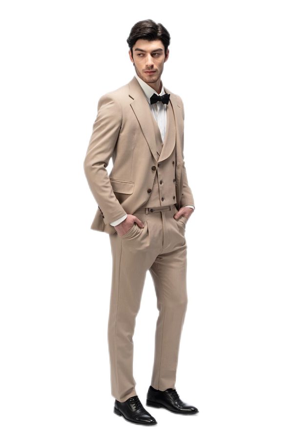 Brown Flat Collar Suit