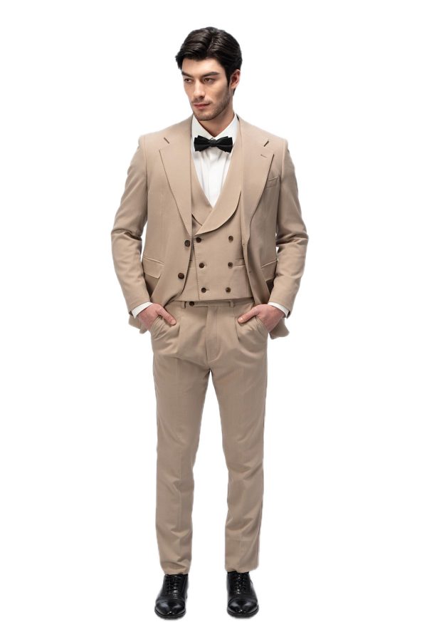 Brown Flat Collar Suit