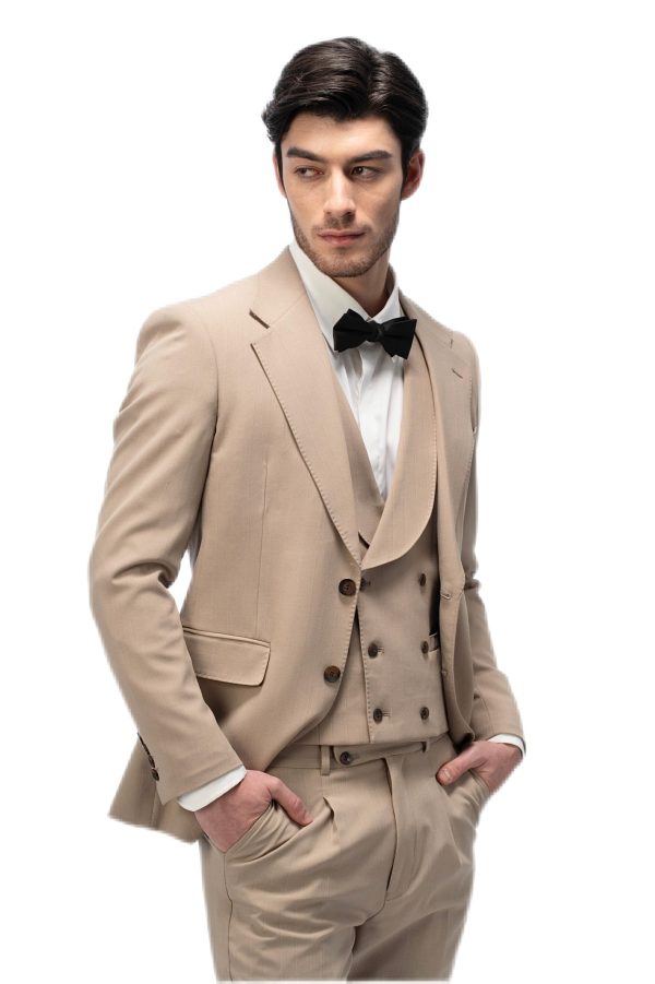 Brown Flat Collar Suit