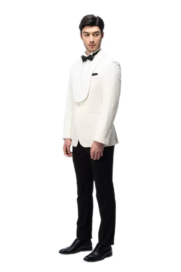 White Shawl Collar Suit