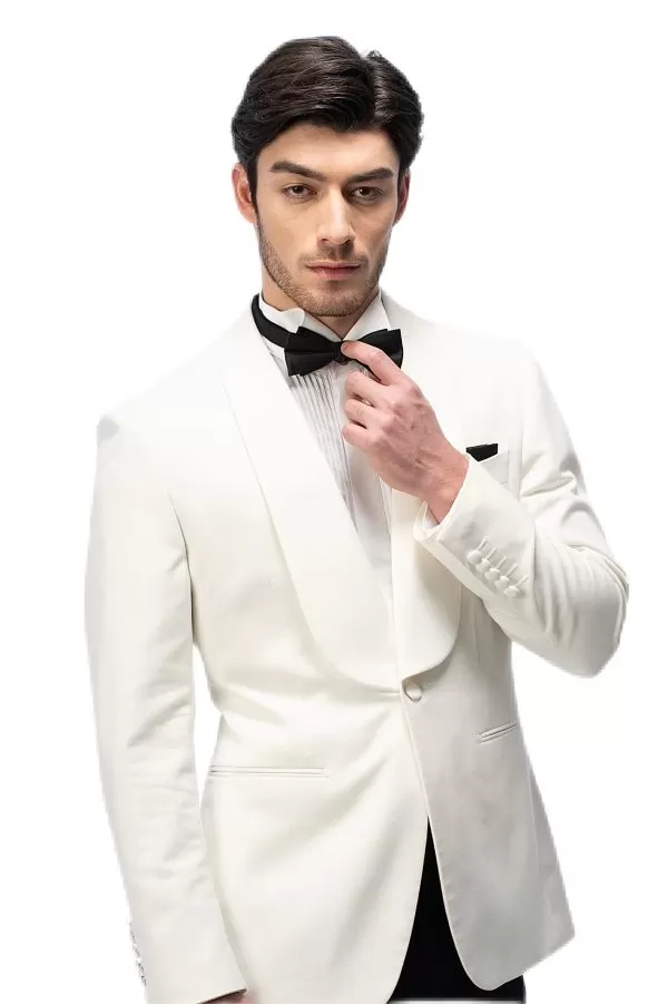 White Shawl Collar Suit