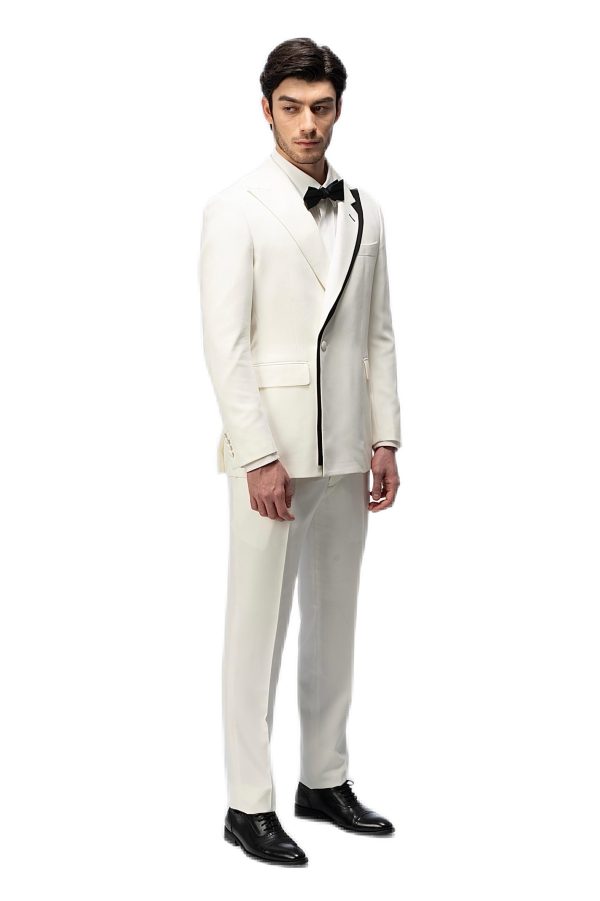 White Flat White Collar Suit