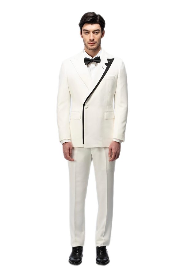 White Flat White Collar Suit