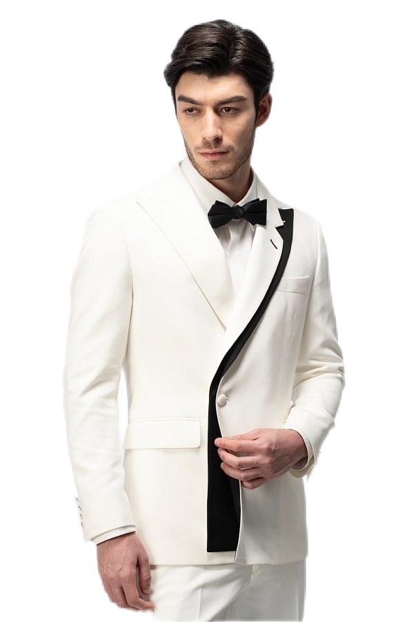 White Flat White Collar Suit