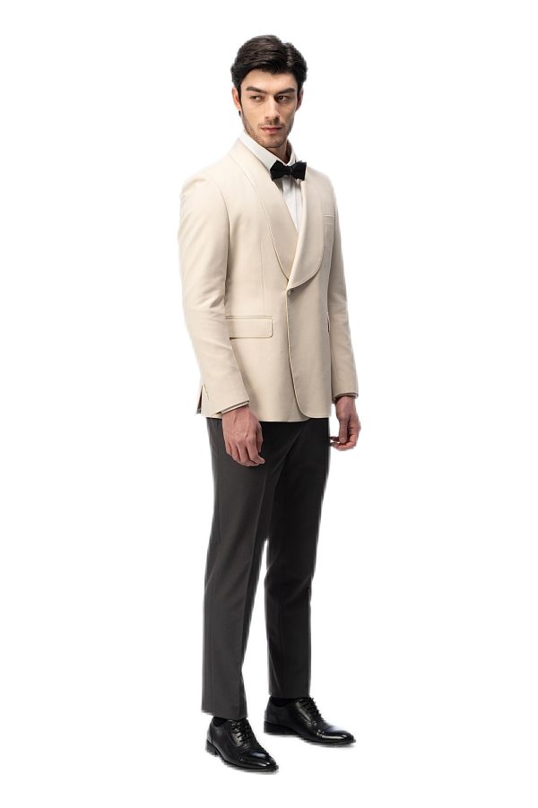 Creamy Shawl Collar Suit