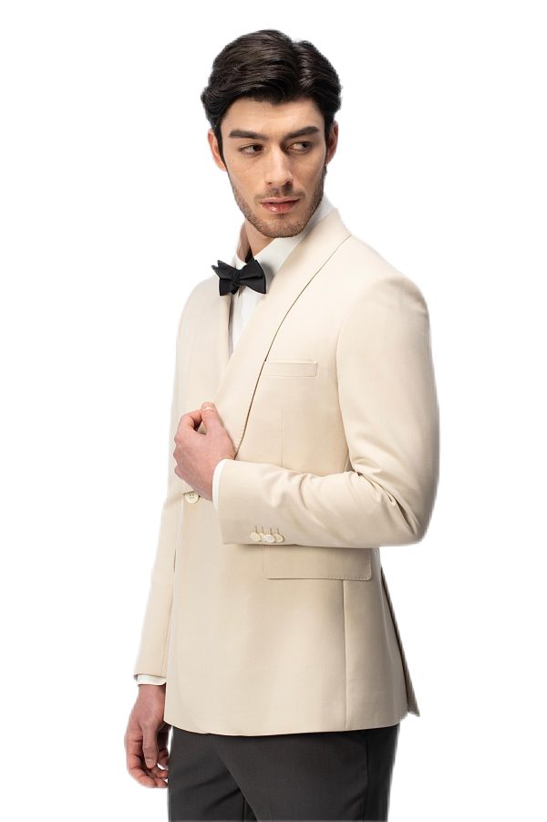 Creamy Shawl Collar Suit