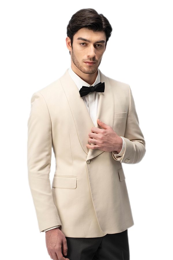 Creamy Shawl Collar Suit