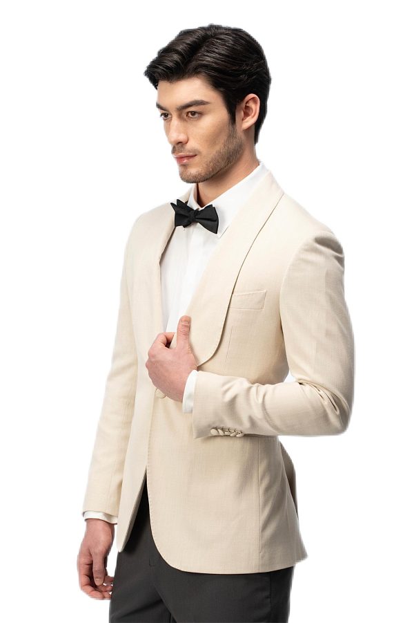 Creamy Shawl Collar Suit