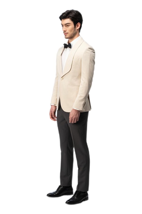 Creamy Shawl Collar Suit